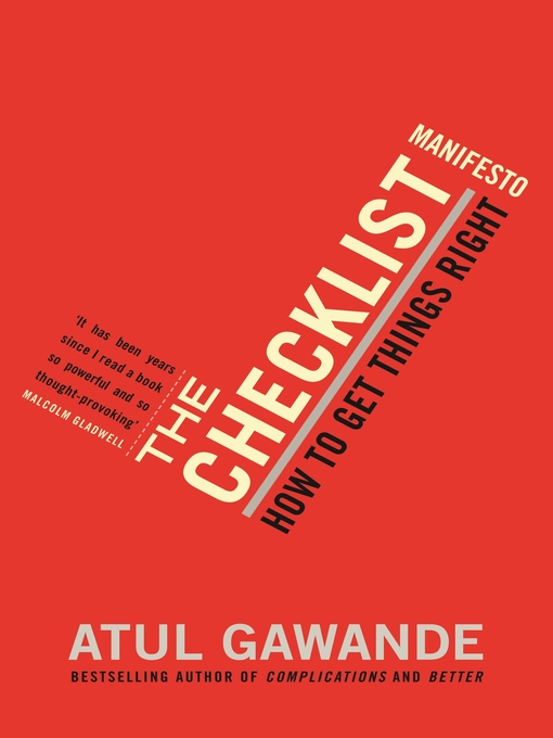 Title details for The Checklist Manifesto by Atul Gawande - Wait list